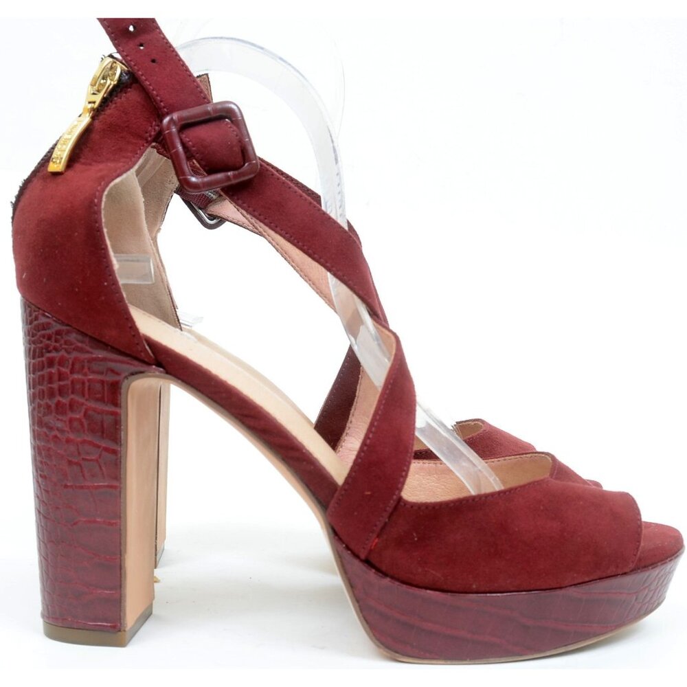 Limelight Women's Lyanna - Platform Peep Toe Block Dress Heels Shoe 10 Wine